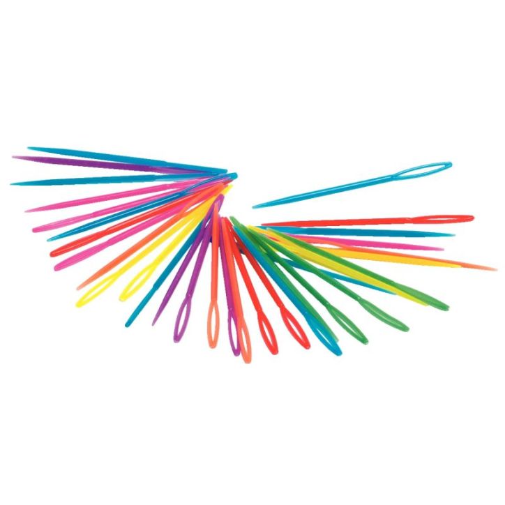 Lot de 32 aiguilles en plastique, pour le code 77950 (PAQUET 40 CARTONS A BRODER 24X17CM) couleurs assorties 2(...)