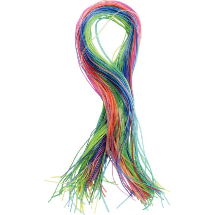 Lot de 100 scoubidous pailletés longueur 80 cm 10 couleurs assorties 2050