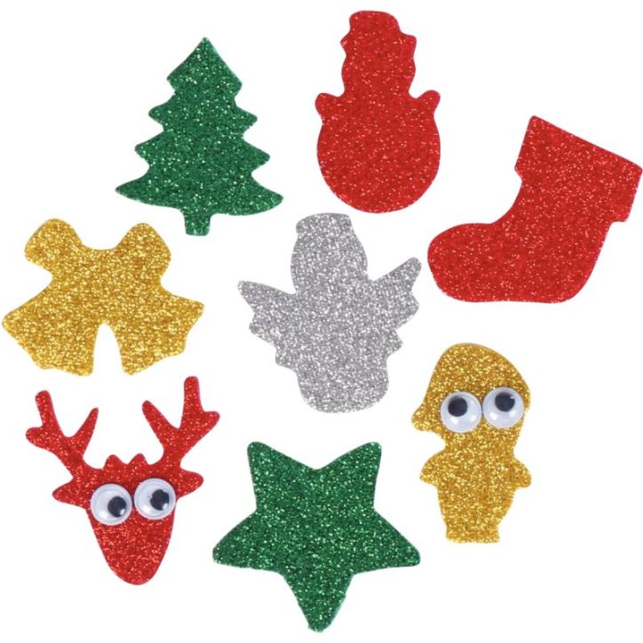 Sac de 200 décorations de Noël pailletés en caoutchouc adhésif L836975