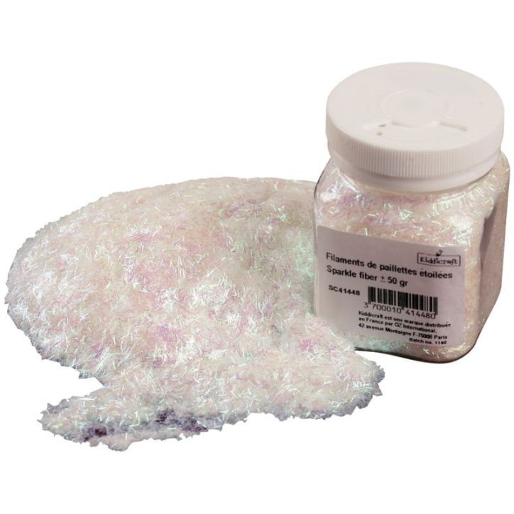 Pot salière 50 grammes de filaments de paillettes nacrés irisés SC41448