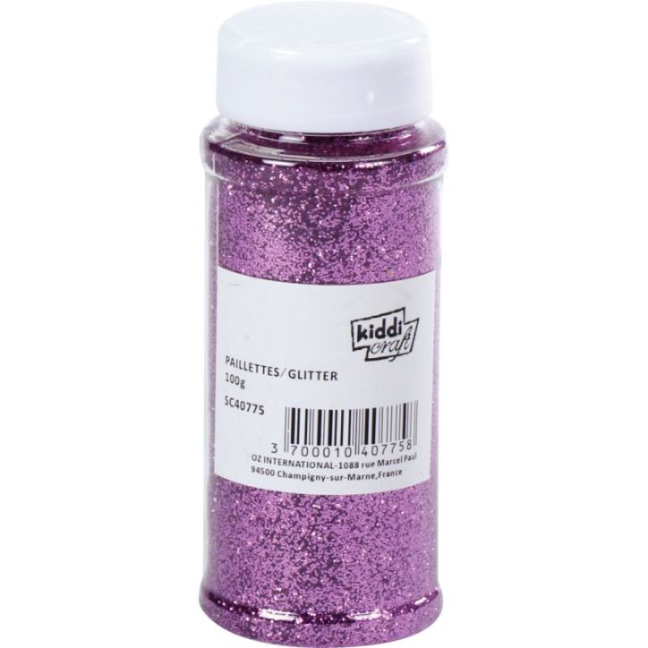 Salière de 100 grammes de poudre scintillante rose SC40775