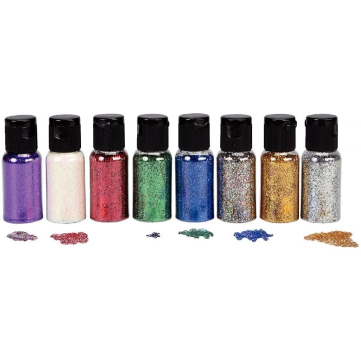Lot de 8 salières de paillettes de 20 grammes, couleurs assorties 59960-20G