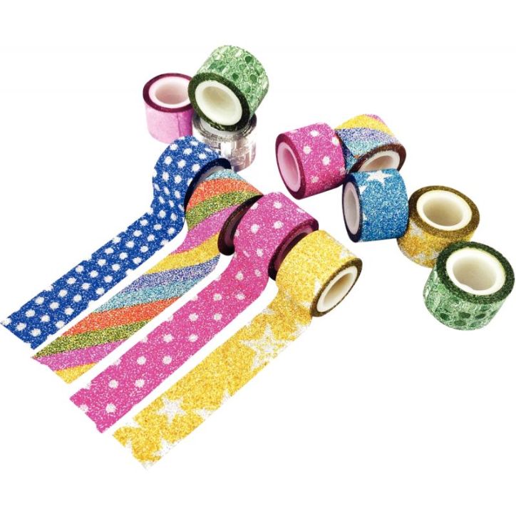 Pot 100 rubans adhésifs pailletés assortis L916000