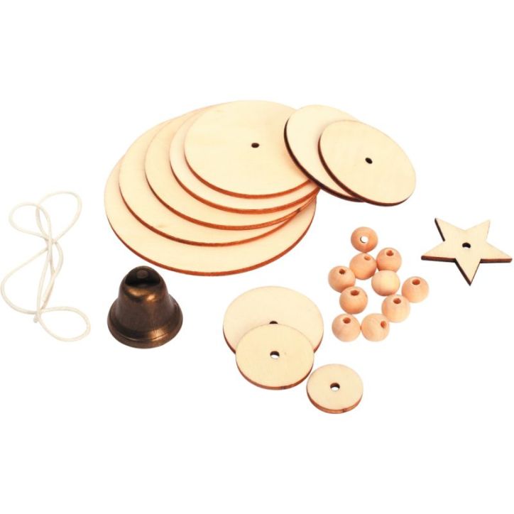 Lot de 10 suspensions sapin disques en bois 100390