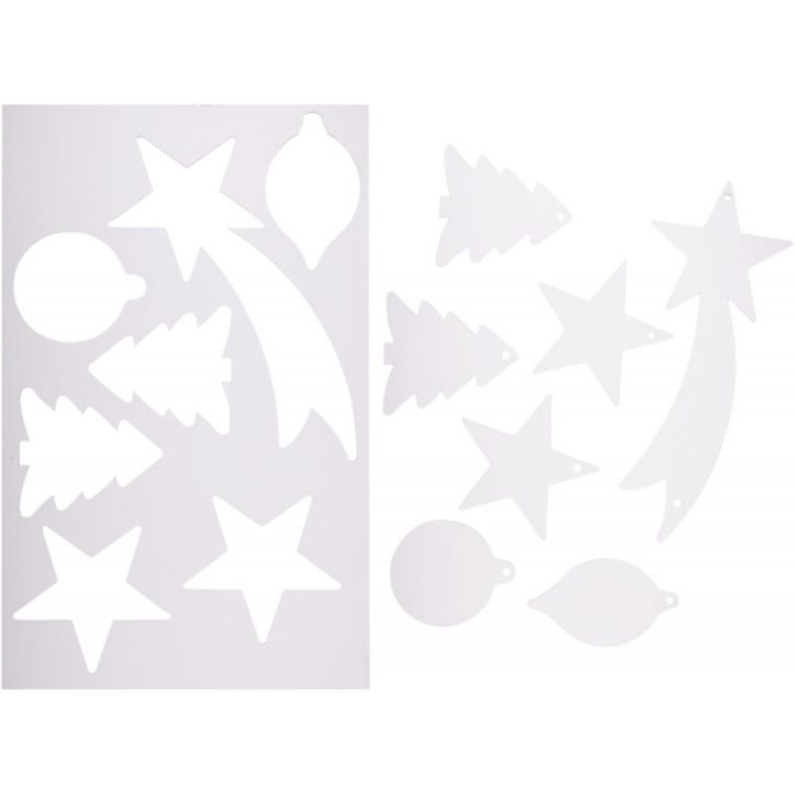 Lot de 35 suspensions de Noël en carton blanc PL35FORM CLEOPATRE