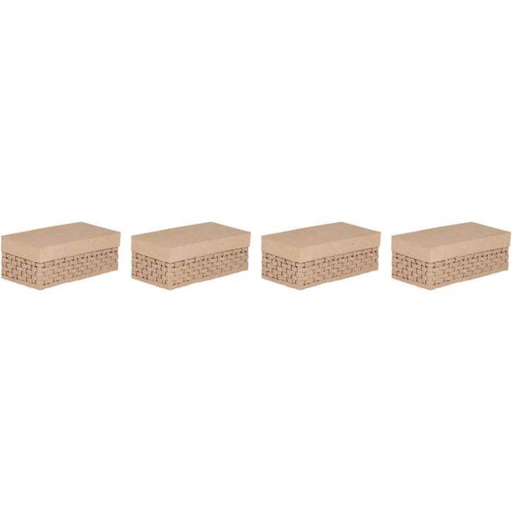 Lot de 4 boites rectangles tressées en carton BT083MAJC DECOPATCH