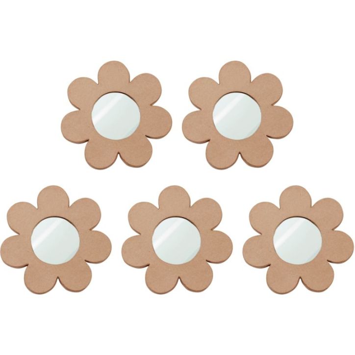 Lot de 5 miroirs forme fleur en carton diamètre 17,5 cm HDZ005C DECOPATCH