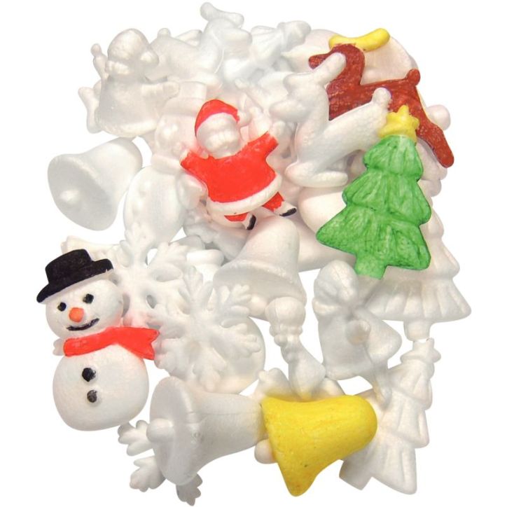 Lot de 35 formes de Noël en polystyrène assorties 795CHR-35