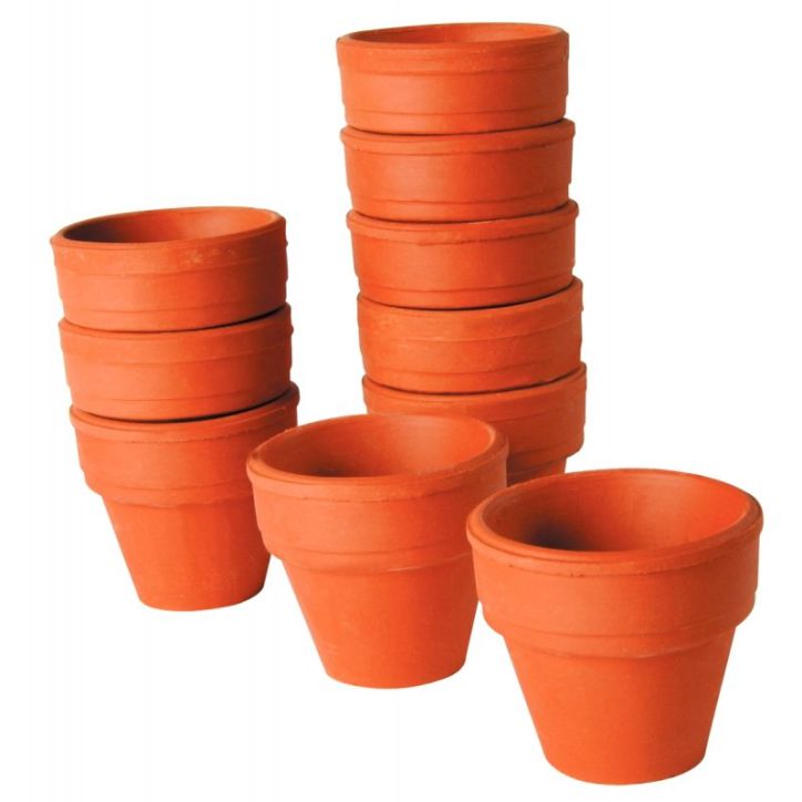 Lot de 10 pots en terre cuite, diamètre 4,5 cm 2156
