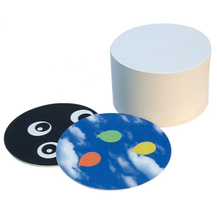 Lot de 100 dessous de verre ronds en carton blanc 2325