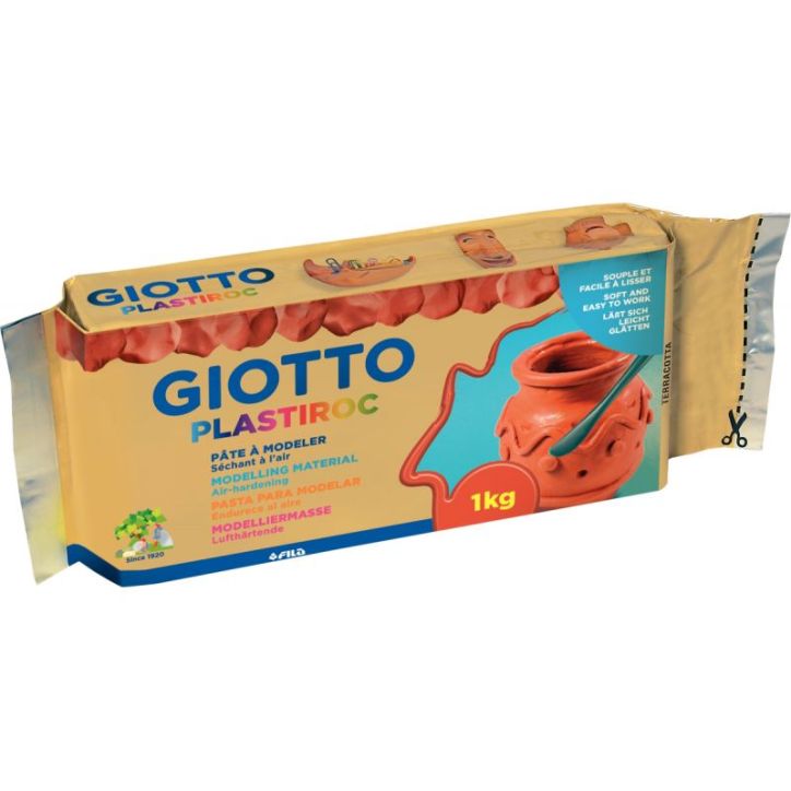 Pain de 1kg de pâte à modeler autodurcissante Plastiroc terracotta F685600 PLASTIROC GIOTTO