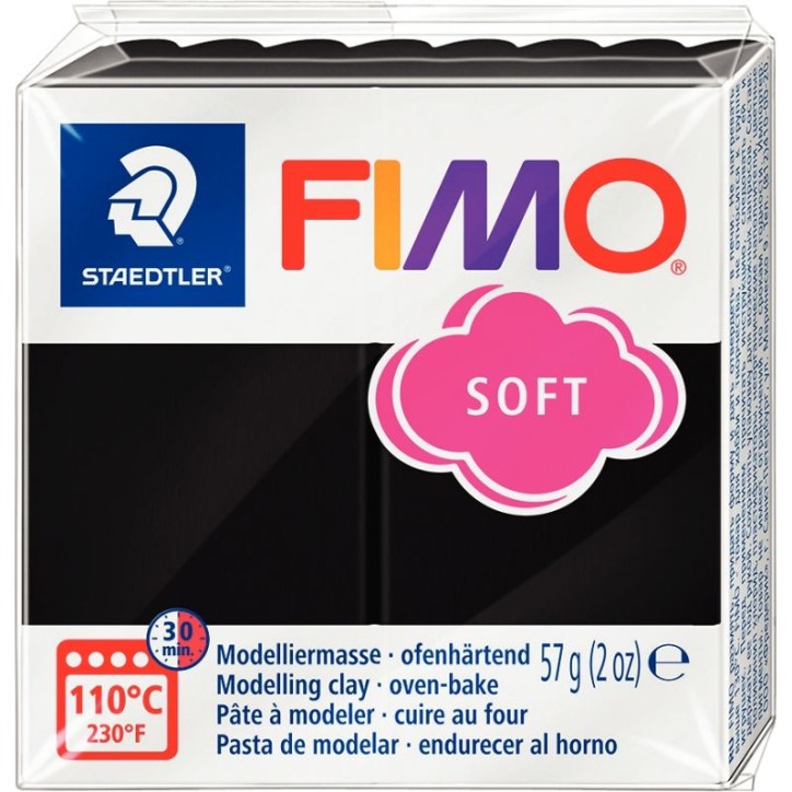 Bloc de pâte à modeler Fimo Soft 57 grammes noir 261403 FIMO STAEDTLER