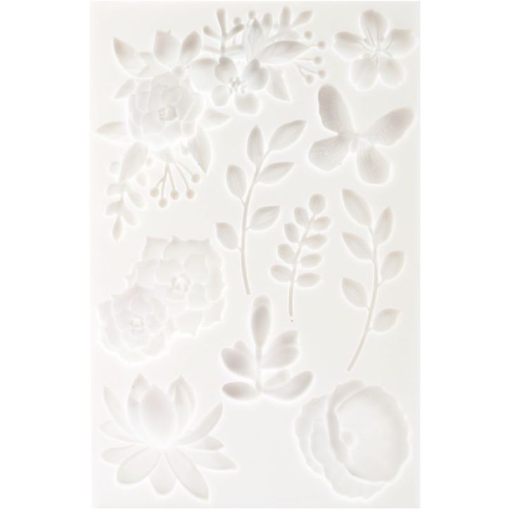 Lot de 2 moules silicone tropical et floral 20 x 13 cm 284413