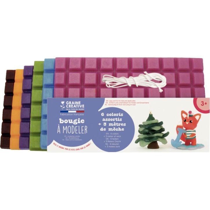 Lot de 6 plaques de cire à modeler, teintes fun 138050