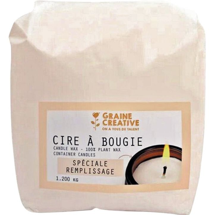 Sac de 1,2kg de cire à bougie végétale 137009 GRAINE CRE