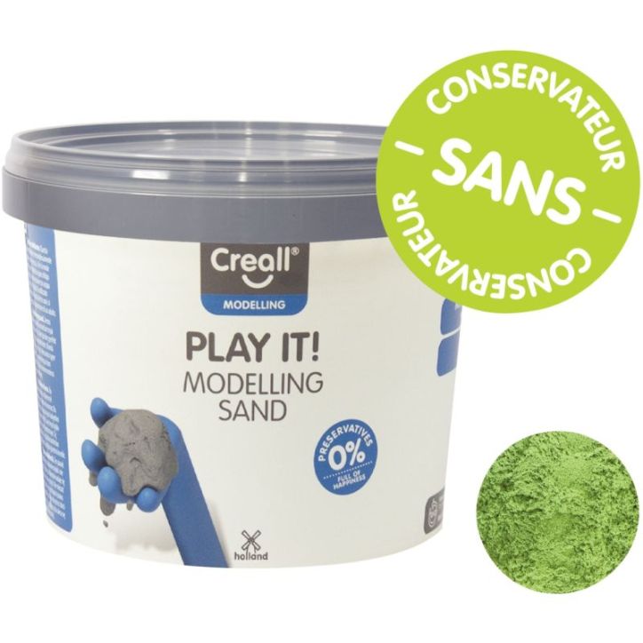 Seau de 750 grammes de sable magique coloris vert 03206 CREALL
