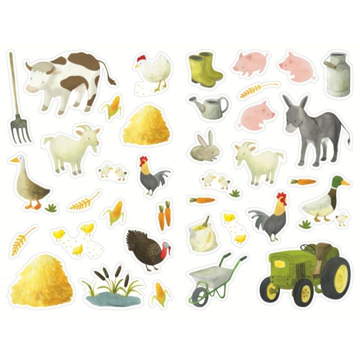 Pochette de 444 gommettes les animaux de la ferme, adhésives repositionnables AE010 O LES IMAGER