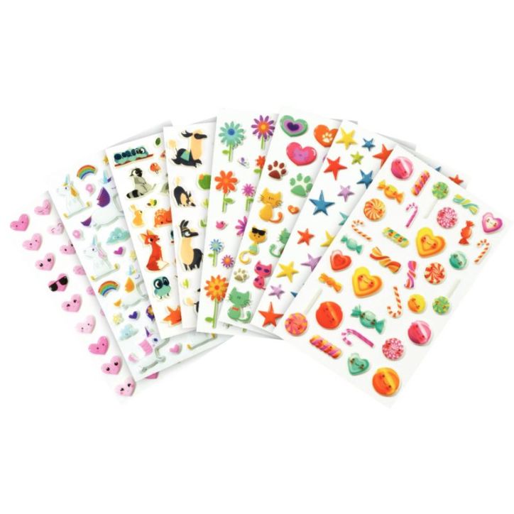 Pochette de 294 stickers déco 3D cooky thème fantaisie CY102C CLAIREFONTAINE