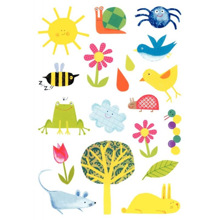 Pochette de 99 maxi gommettes jardin, adhésives repositionnables AE036 O MAILDOR CLAIREFONTAINE