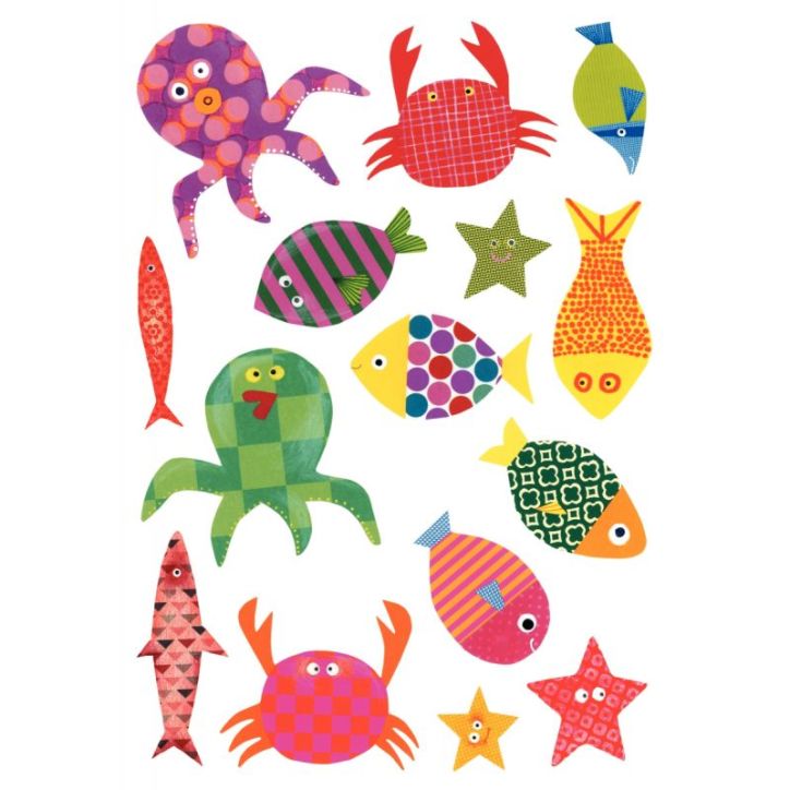 Pochette de 93 maxi gomettes baby poisson, adhésives repositionnables AE037 O MAILDOR CLAIREFONTAINE