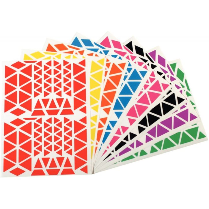 Pochette de 1 200 gommettes adhésives format triangles assortis 119232 AGIPA