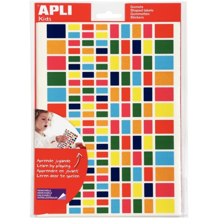 Blister de 2880 gommettes adhésives géométriques rectangle 101635 AGIPA