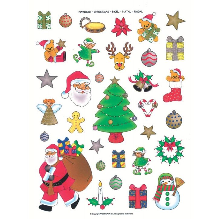 Pochette de 198 gommettes thème Noël assortis 11894 AGIPA