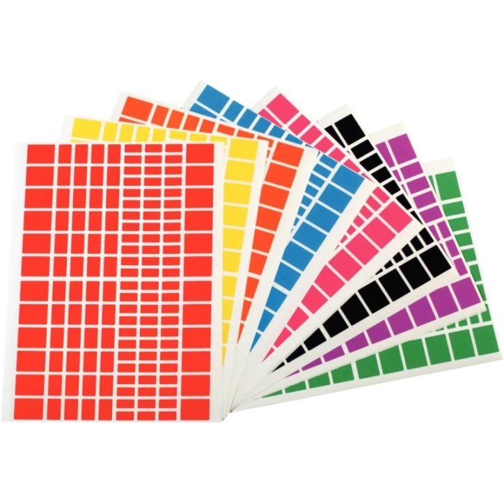 Pochette de 1 440 gommettes adhésives format rectangles assortis 119221 AGIPA