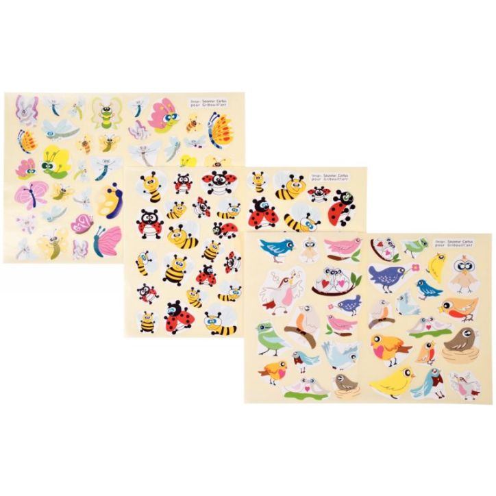 Pochette de 864 gommettes formes petites bêtes 84020 MAJ