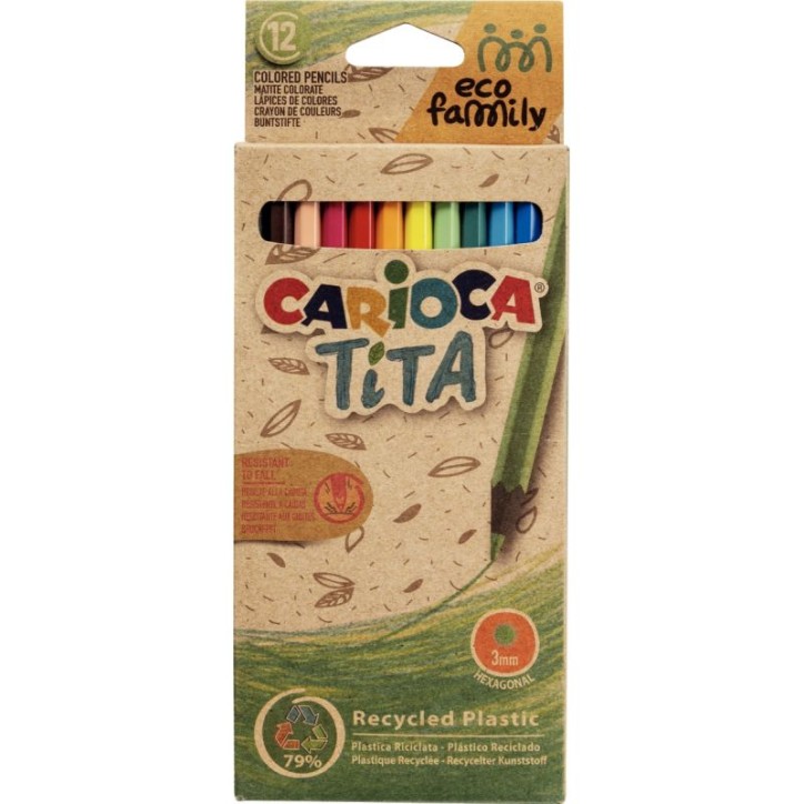 Pochette de 12 crayons de couleurs Éco family Tita 43097 CARIOCA