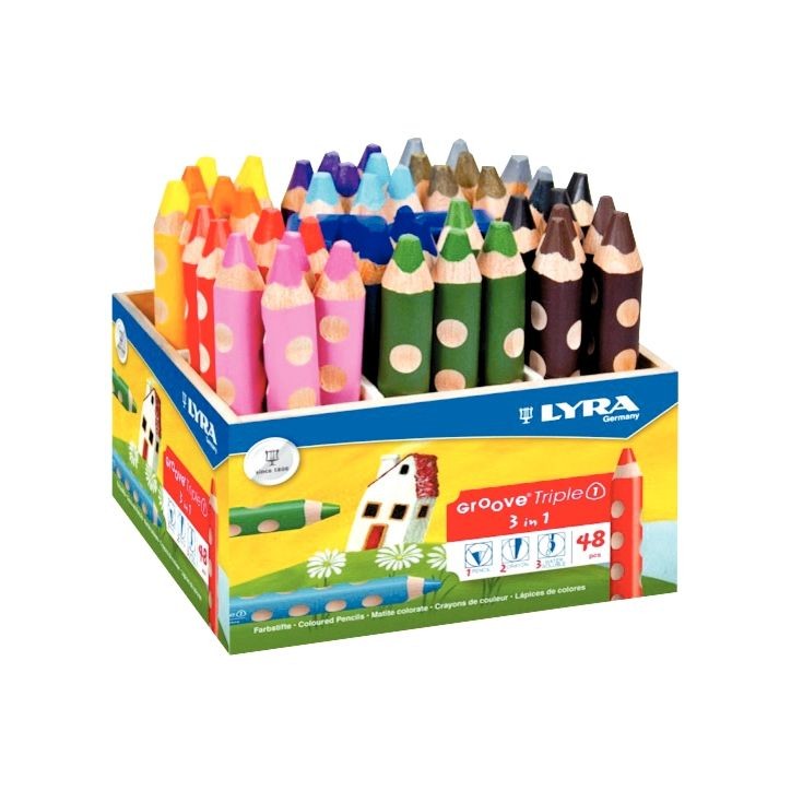 Pot de 48 crayons de couleur gros module + 2 taille-crayons L3832480 LYRA