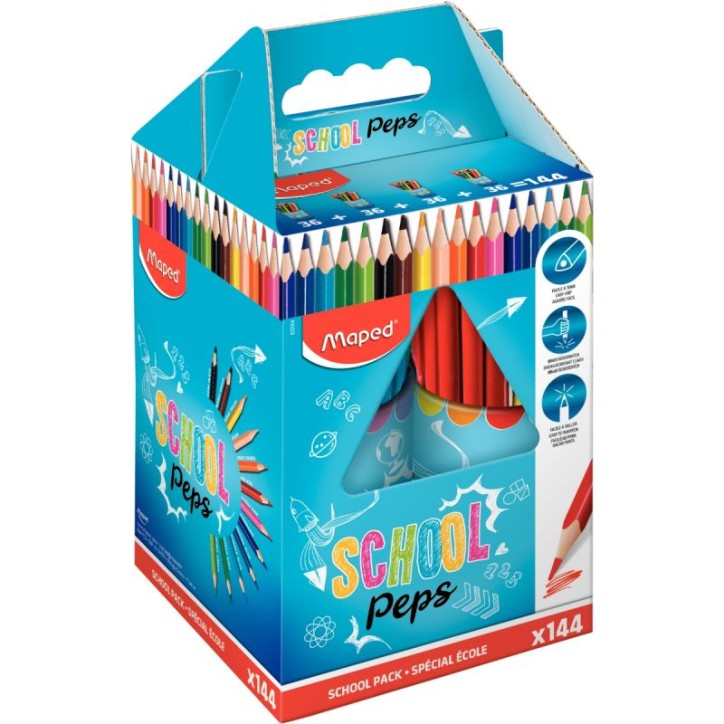 Classpack de 144 crayons de couleur School'Peps 832004 MAPED