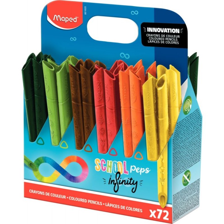 Classpack de 72 crayons de couleur School'peps Infinity 861605 MAPED