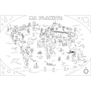 Coloriage géant thème la planète PAPCOLORGATLAS Coloriage géant thème la planète PAPCOLORGATLAS