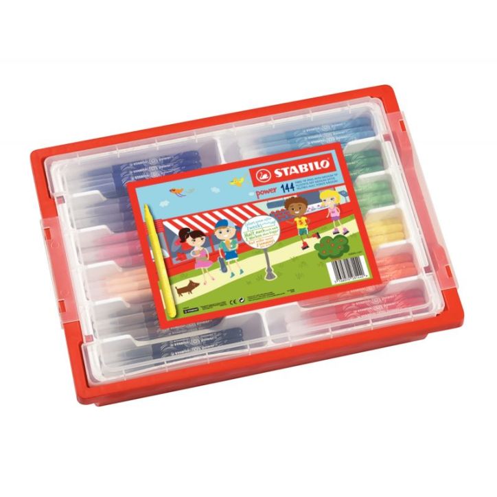 Classpack 144 feutres Power pointe moyenne assortis F028144N STABILO