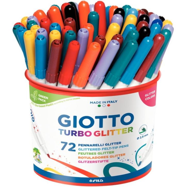 Pot de 72 feutres Turbo Glitter F516800 GIOTTO