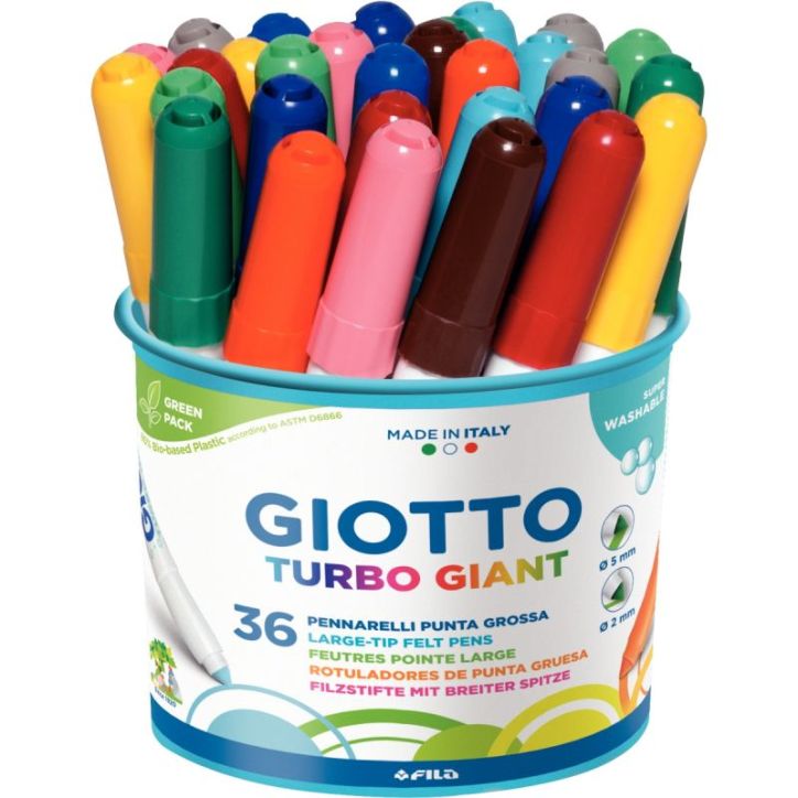 Pot de 36 feutres Giotto Turbo Giant F424900 GIOTTO