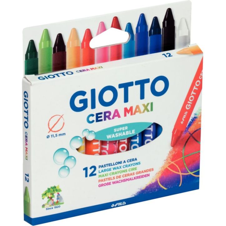 Etui de 12 craies cire cera maxi F291200 GIOTTO