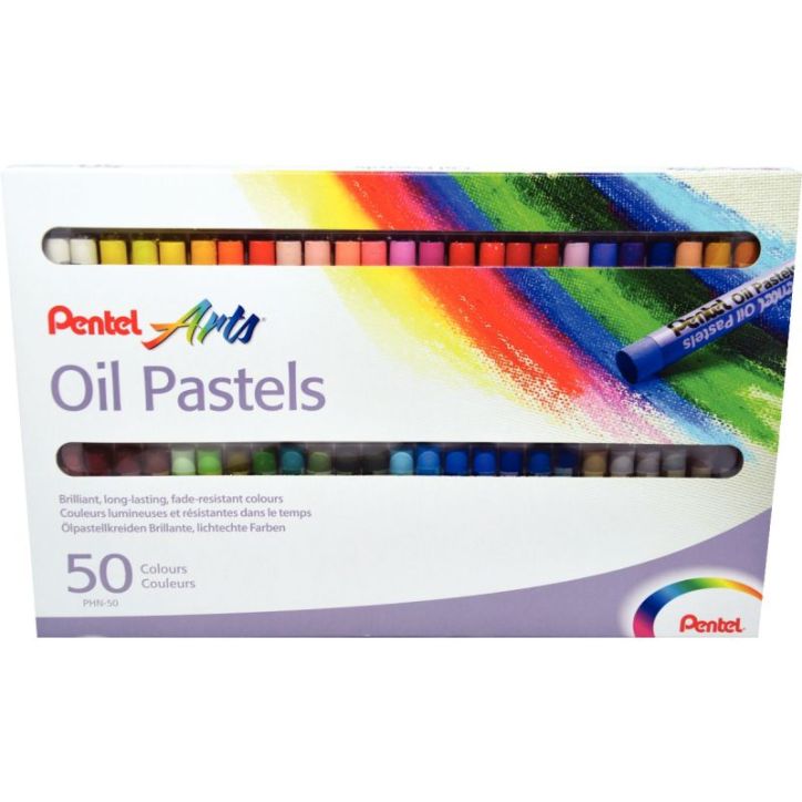 Boîte de 50 craies Pastel à l'huile diamètre 8mm PHN-50U PENTEL