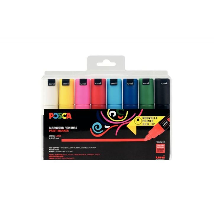 Set de 8 marqueurs Posca ogive large PC7M/8A ASS18 POSCA UNIBALL