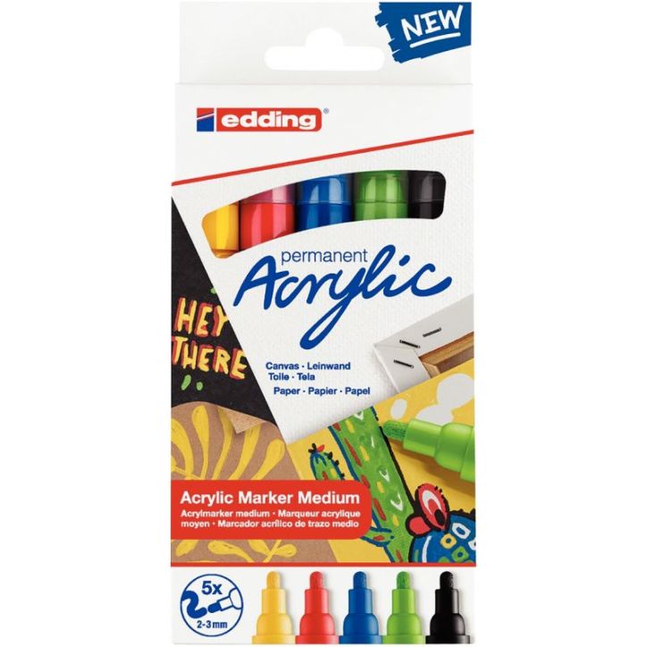 Boite de 5 marqueurs peinture E-5100 basic 4-5100-5 EDDING