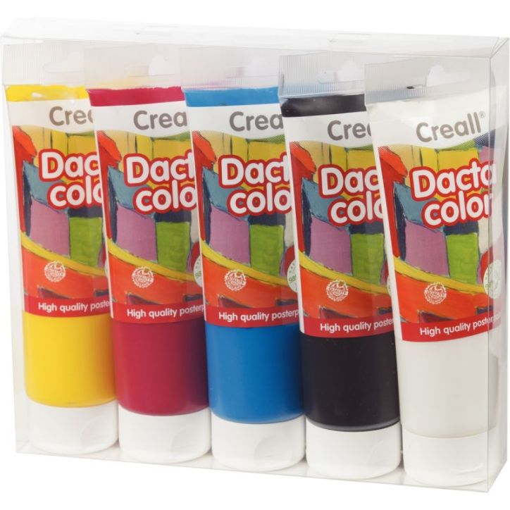 Lot de 5 tubes de 250 ml de gouache concentrée assortis 30530 CREALL