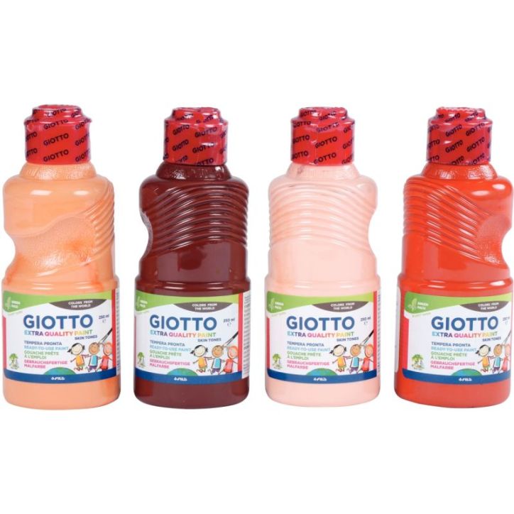 Lot de 4 flacons 250ml de gouache couleurs de peaux F542800 GIOTTO