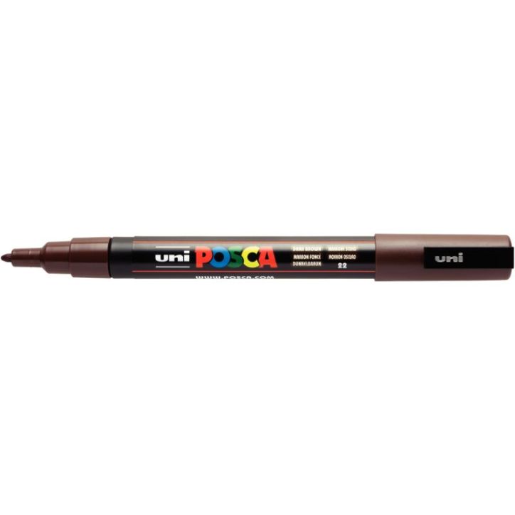 Marqueur pointe fine conique marron foncé PC3M MF POSCA UNIBALL
