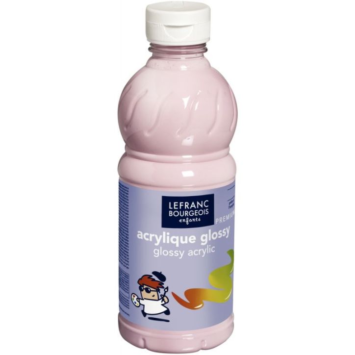 Flacon 500ml d'acrylique Glossy Lefranc Bourgeois, rose bonbon 188145 COLOR AND  LEFRANC & BOURGEOIS