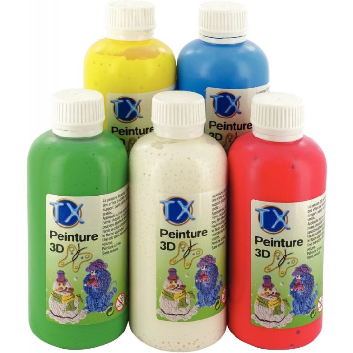 Lot de 5 flacons 250ml de peinture 3D A 3510