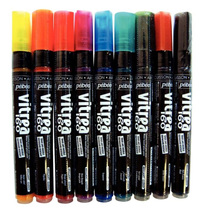 Pochette de 9 feutres à porcelaine, couleurs assorties 118100 PEBEO
