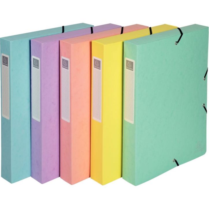 Boite de classement Aquarel en carte lustrée, dos 40 mm, coloris assortis 59560E EXACOMPTA