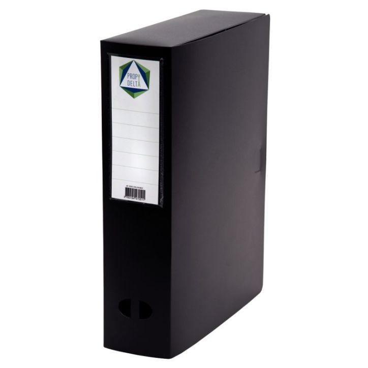 PERGAMY Boîte de classement dos de 8 cm, en polypropylène 7/10e. Coloris noir