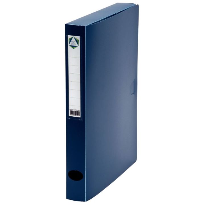 PERGAMY Boîte de classement dos de 4 cm, en polypropylène 7/10e. Coloris bleu